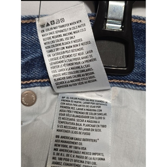 NWT American Eagle Sz 0 25W Relaxed Mom Jeans High Rise Reg Jeans - Picture 14 of 16